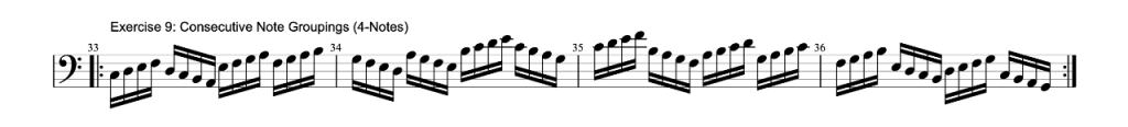 Exercise 9 - Consecutive Note Groupings (4-Notes)