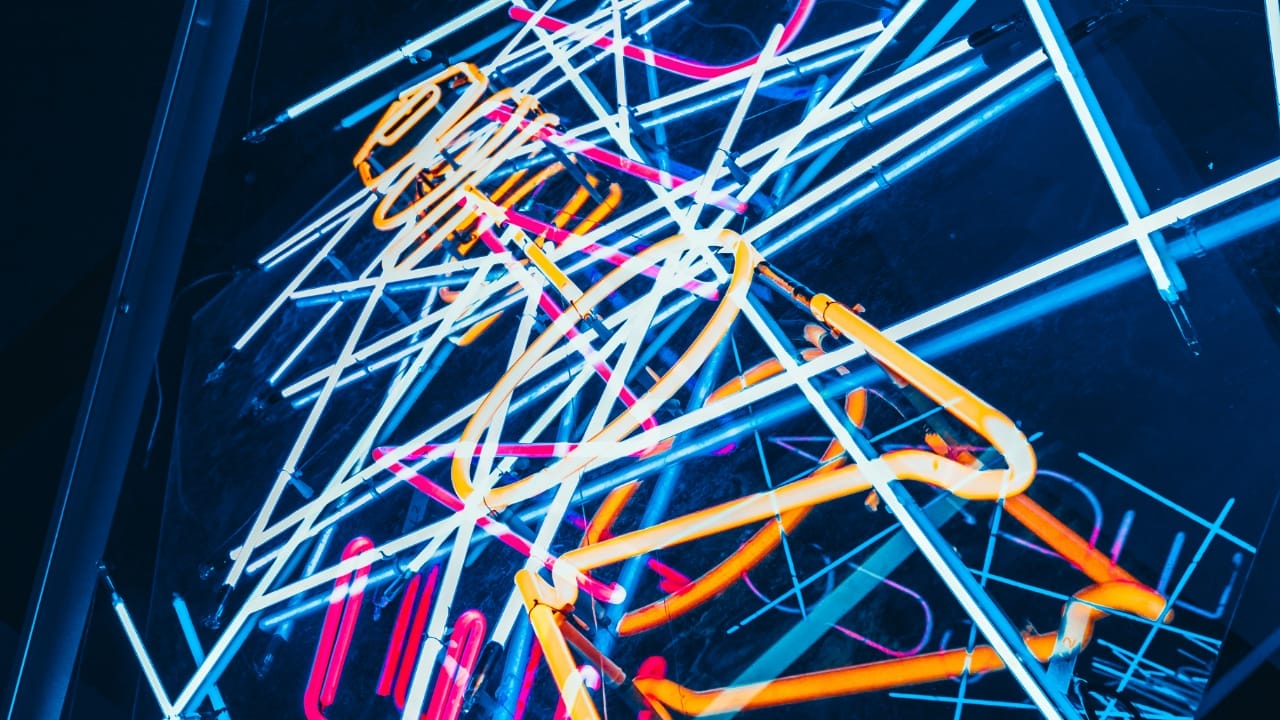 Solo over Rhythm Changes - Image of chaotic lights by Mikita Yo