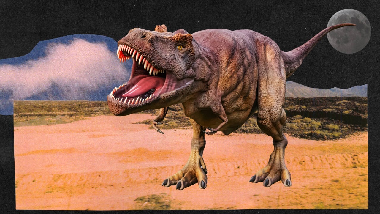 Bad Wrist Angles on the Bass Guitar - Collage with Tyrannosaurus Rex