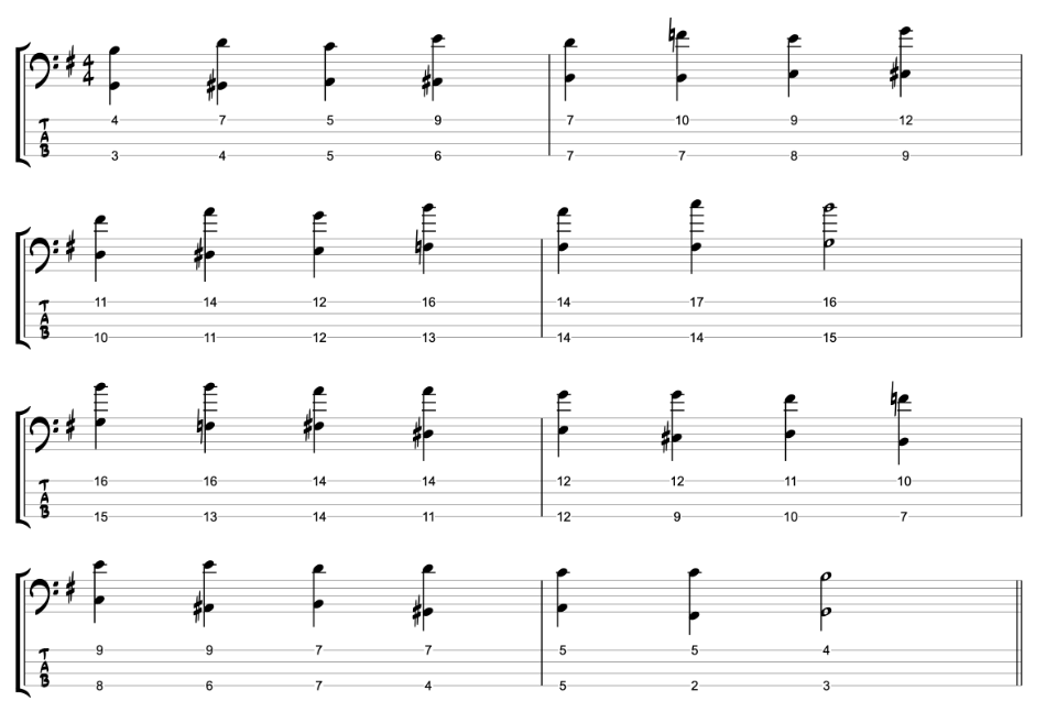 Bass Guitar Warmup - The High-Five Exercise