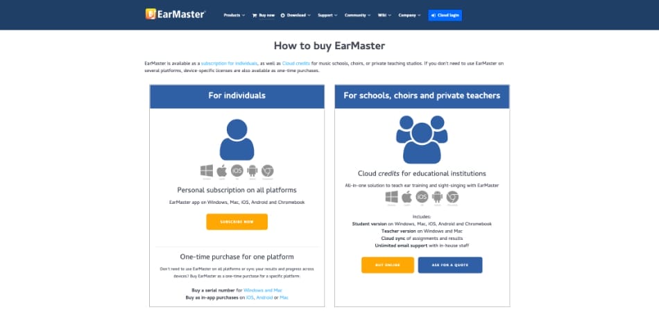EarMaster - How to buy
