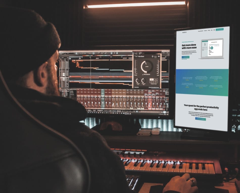 Amazing Marvin - Best Productivity App for Musicians. Image of a man producing music