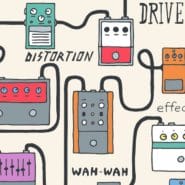 Pedalboard Setup for Bass Guitar - Drawing of effects pedals