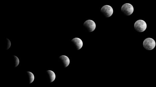 Modes in Music - Image of a sequence of moons by Mason Kimbarovsky
