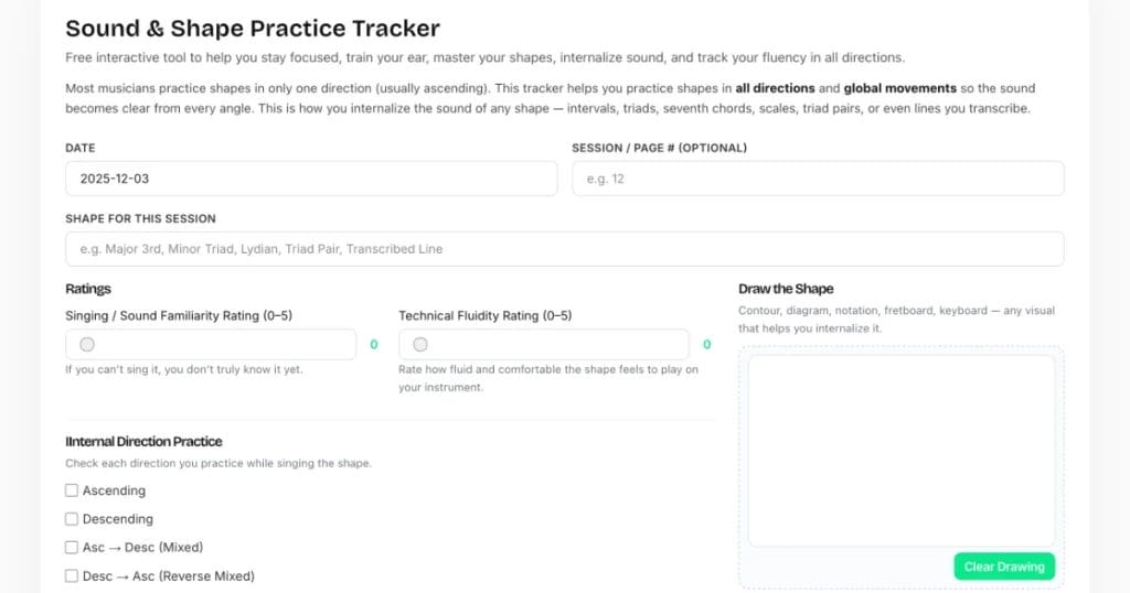 Sound and Shape Practice Tracker - Track your fluency in all directions